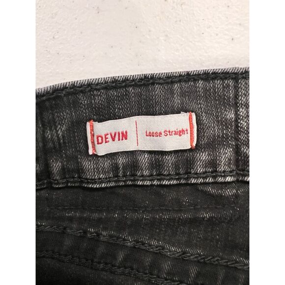 Y2K Men's True Religion Devin‎ Straight Leg Loose Fit Denim Jeans 33 X 28.75 Blk - Picture 5 of 11